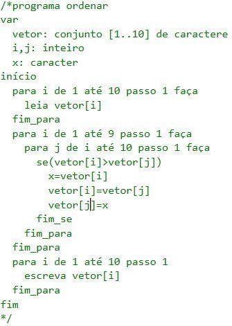 Algoritmo de ordenar palavras - Programação - iniciantes - Clube