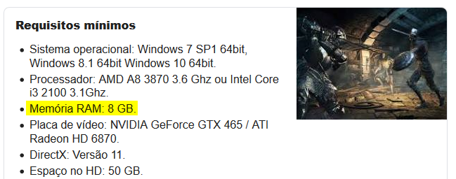 Dark Souls 3: Os requisitos mínimos e recomendados
