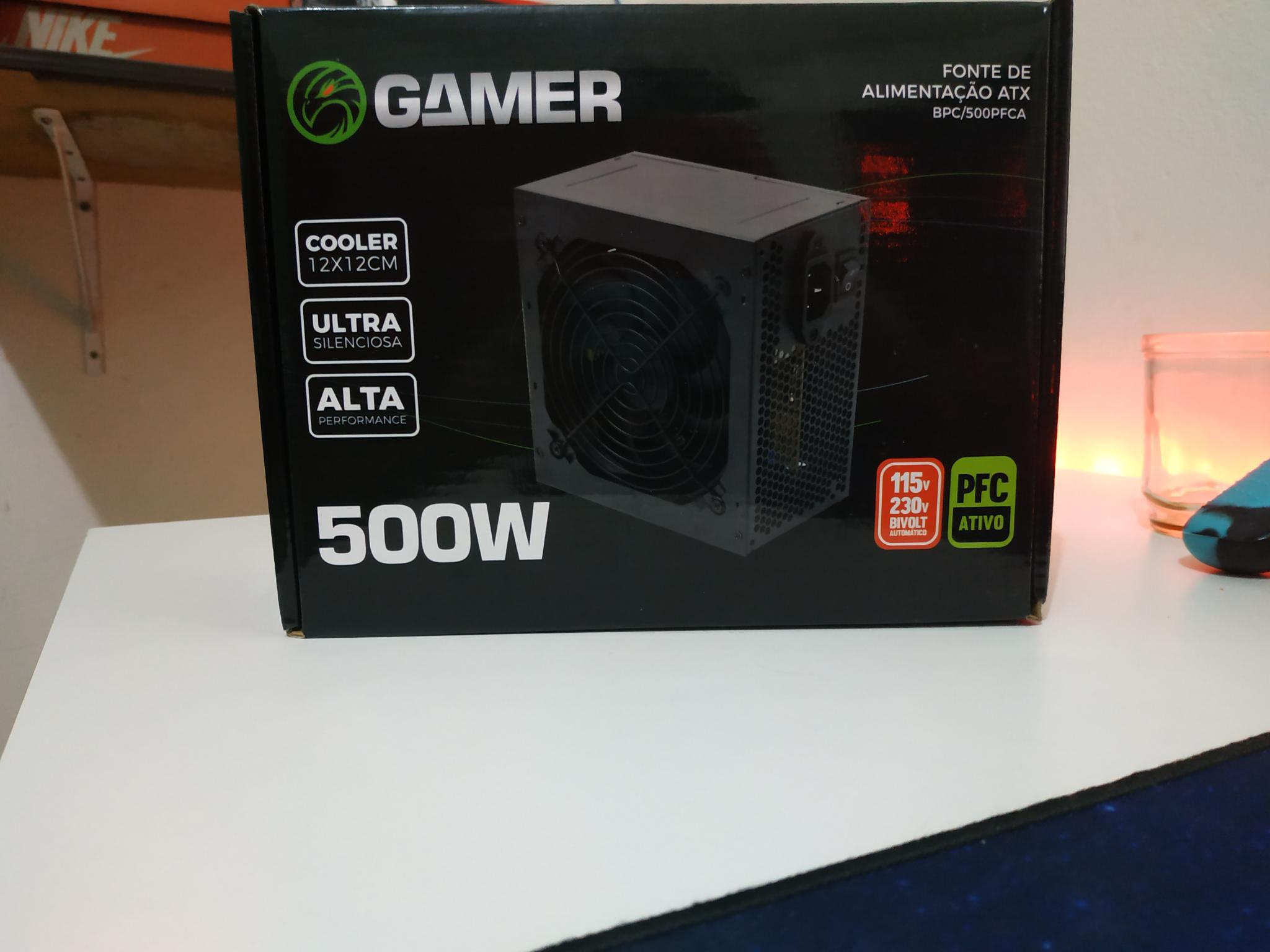 Fonte ATX 500W Gamer GM500 Real 80 Plus Bronze Com Cabo Gamemax OEM