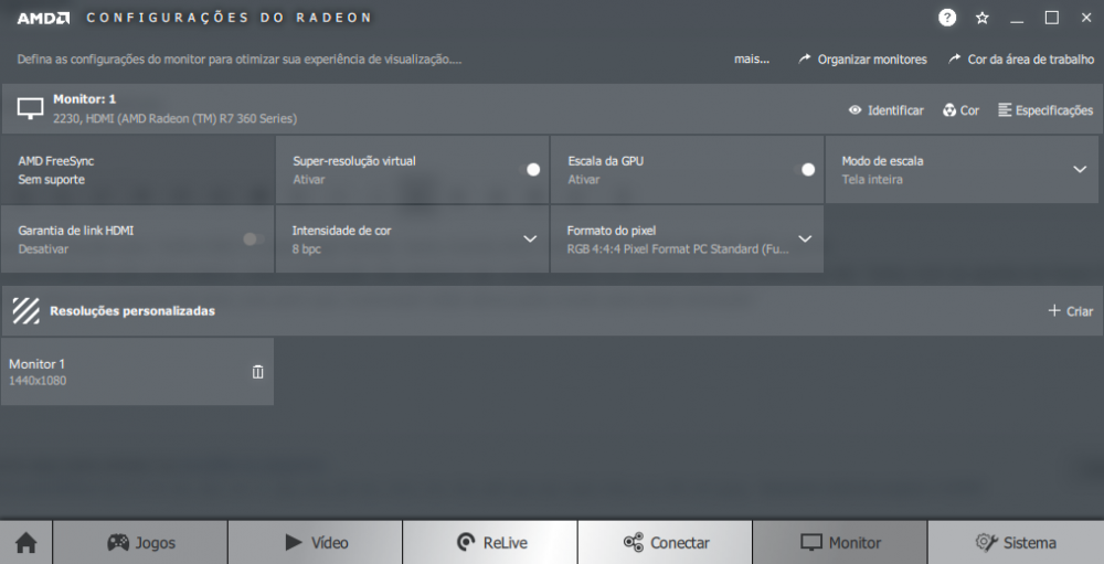 não consigo criar resolução personalizada - AMD Community