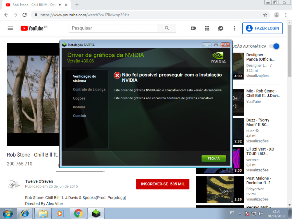 No puedo instalar sales drivers nvidia windows 10
