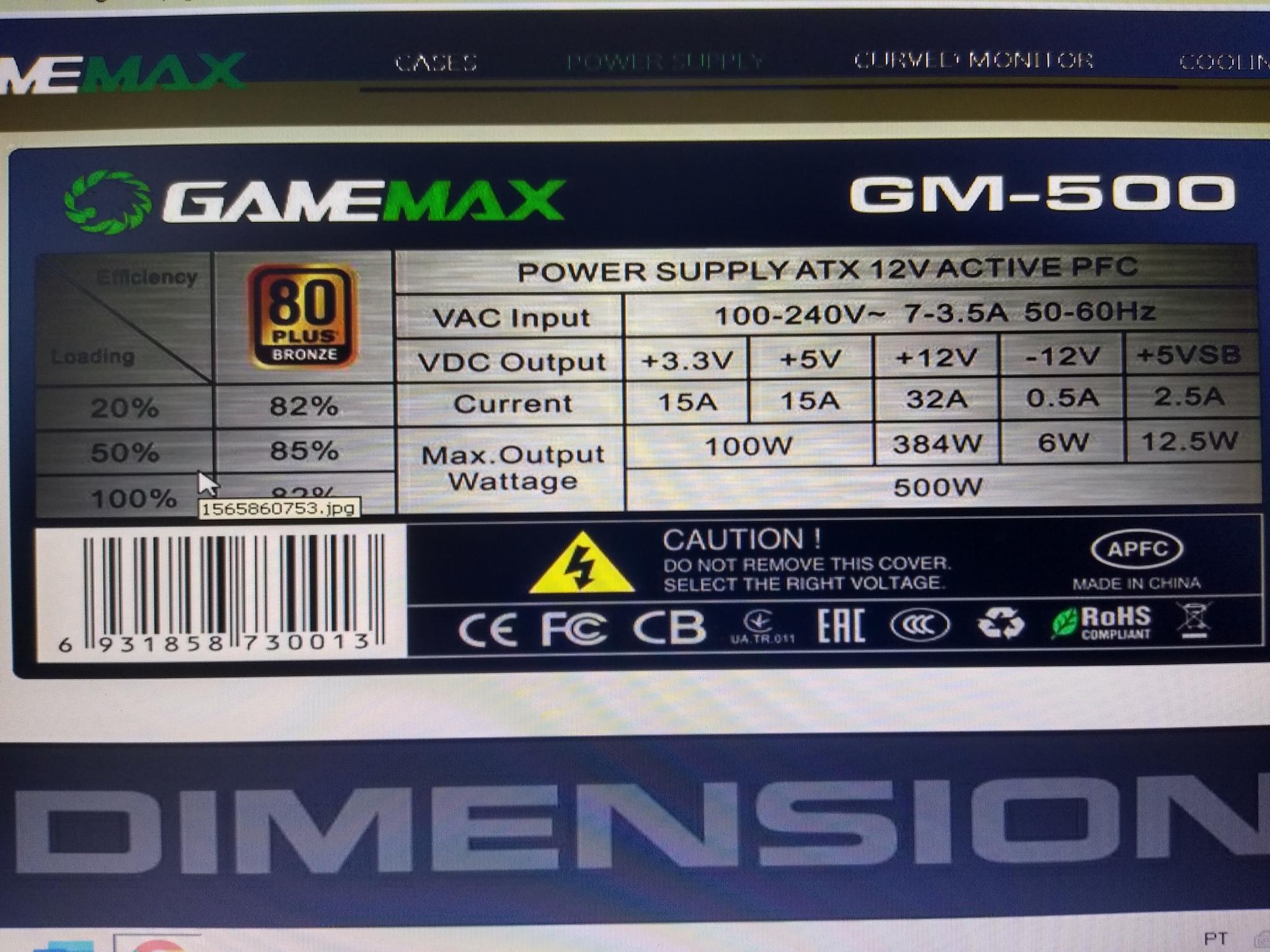 Fonte Gamemax GM500 é boa ou bomba? - Fontes e energia - Clube do Hardware