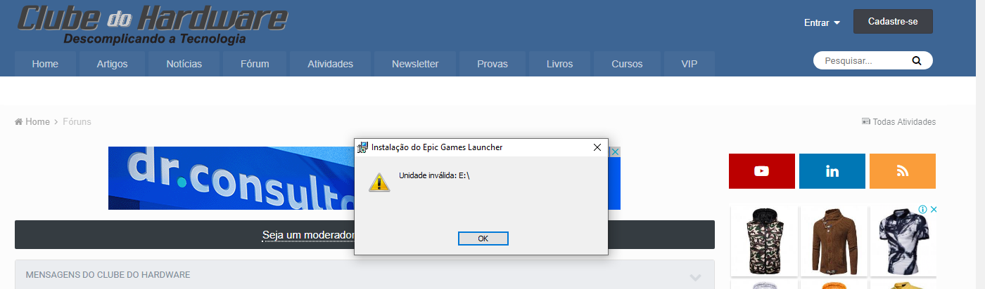 Não consigo instalar o Epic Games - Jogos - Clube do Hardware