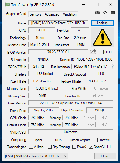 Fake gtx 1050 ti store