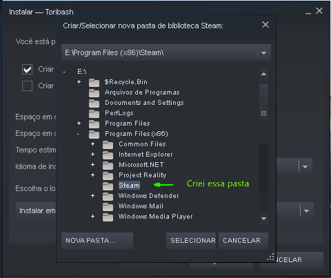 Não consigo criar uma pasta da Steam no HD - Iniciantes - Diolinux Plus