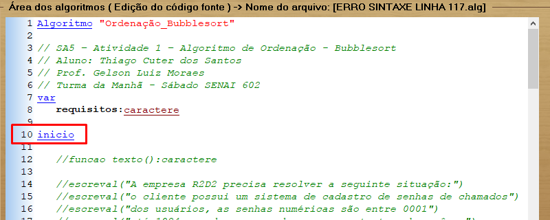 Como funciona o Buble Sort? Exemplo e algorítmo no VisualG 