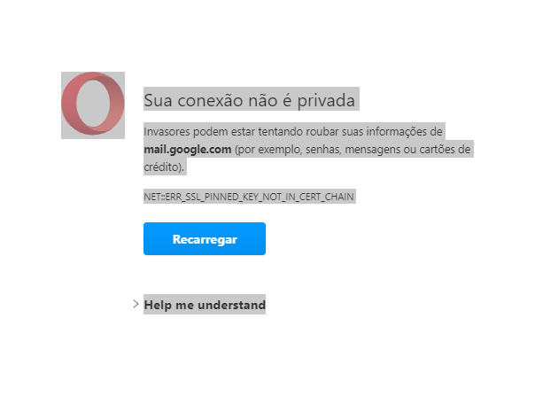 Opera GX com erro de privacidade no Gmail - Redes e Internet - Clube do  Hardware
