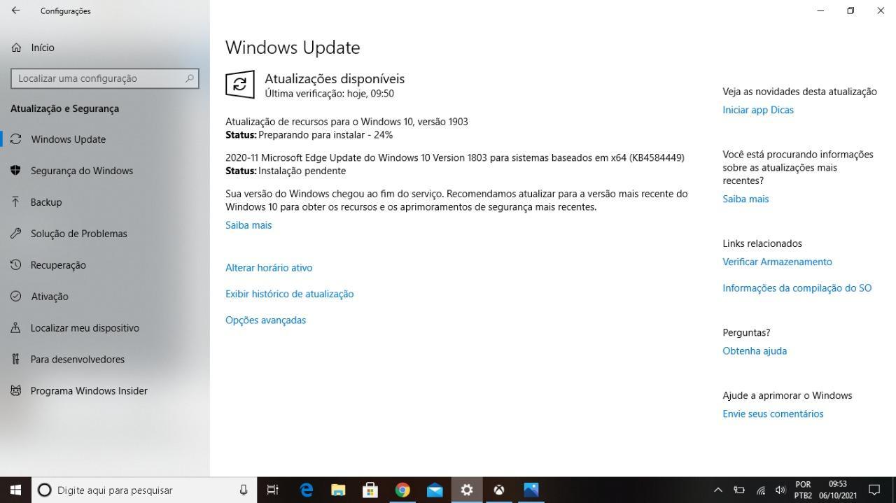 O meu windows 10 não atualiza - Windows 10 - Clube do Hardware