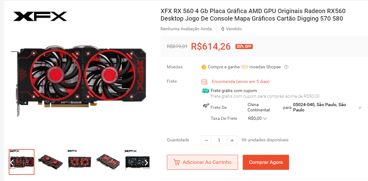 Aliexpress é confiável para placa de vídeo? - Recomendações de serviços e  lojas - Clube do Hardware