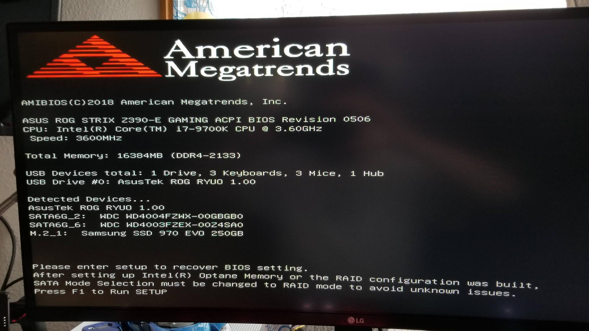 Mensagem Please enter setup to recover BIOS setting ao ligar o