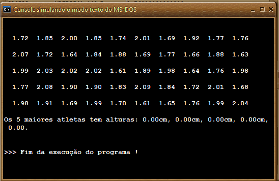 Impressão 5 maiores valores de uma matriz - Programação