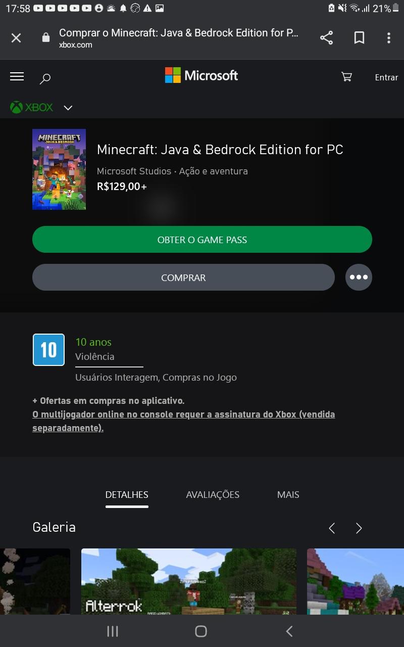 Compras Minecraft [Java Version] jogo de PC