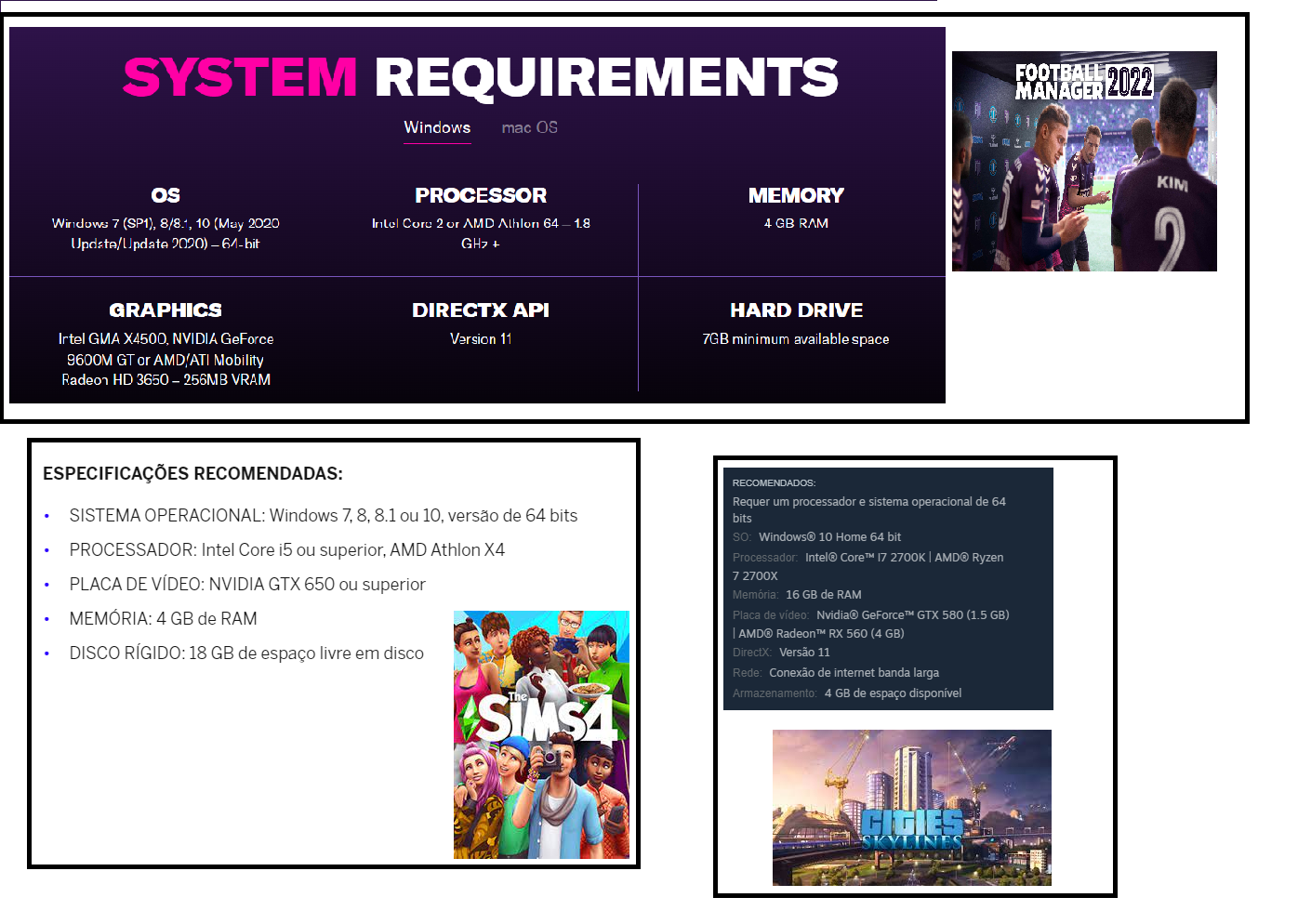 Football Manager 2022 Minimum System Requirements