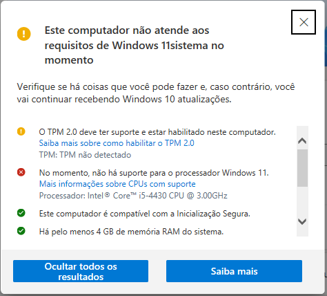 Atualize para o Windows 11 sem atender aos requisitos