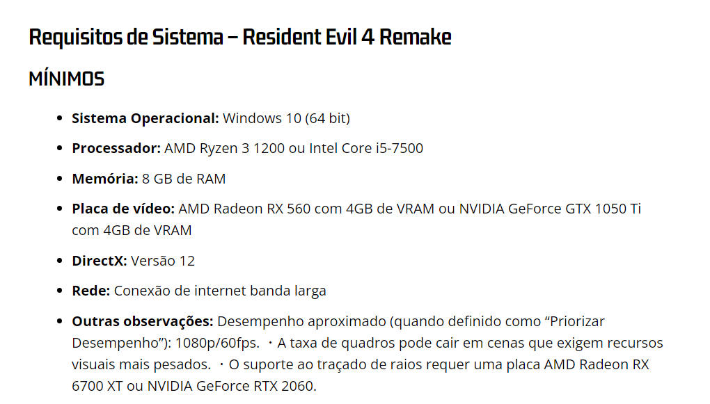 Todos los requisitos de Resident Evil 4 remake para PC