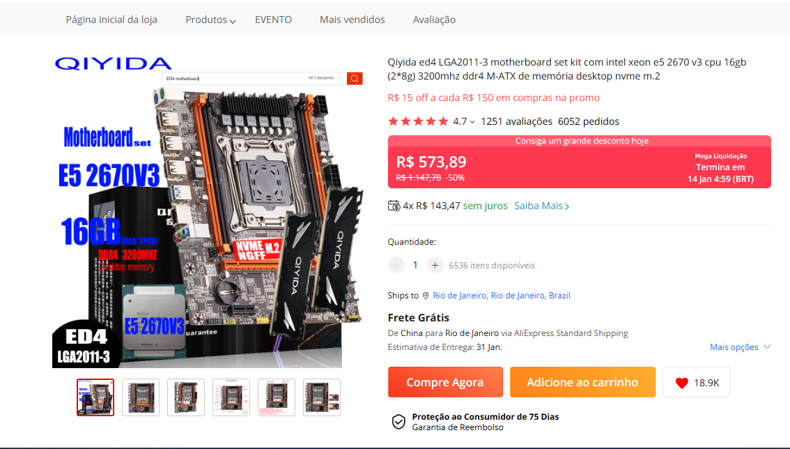 Aliexpress é confiável para placa de vídeo? - Recomendações de serviços e  lojas - Clube do Hardware