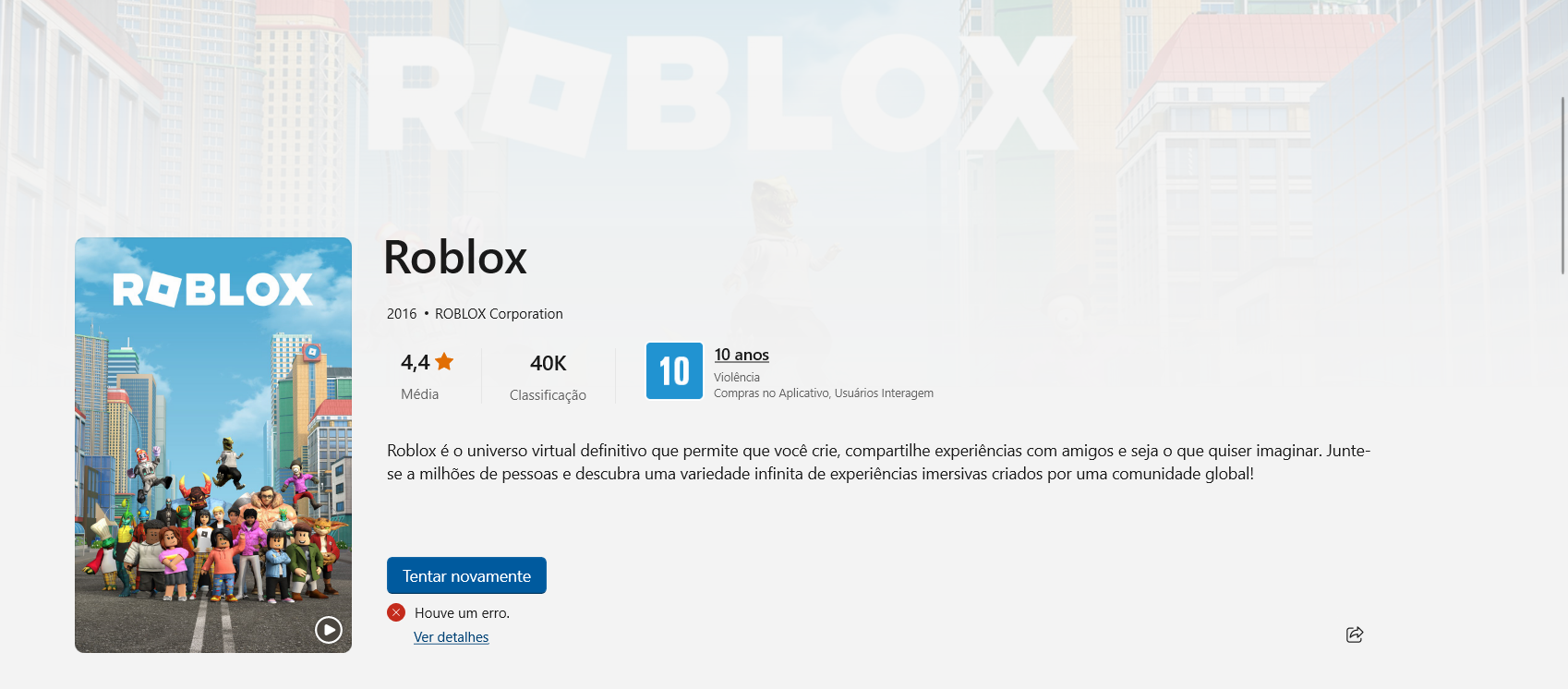 Quando estou tentando comprar robux no aplicativo Roblox está dando este  erro. - Comunidade Google Play