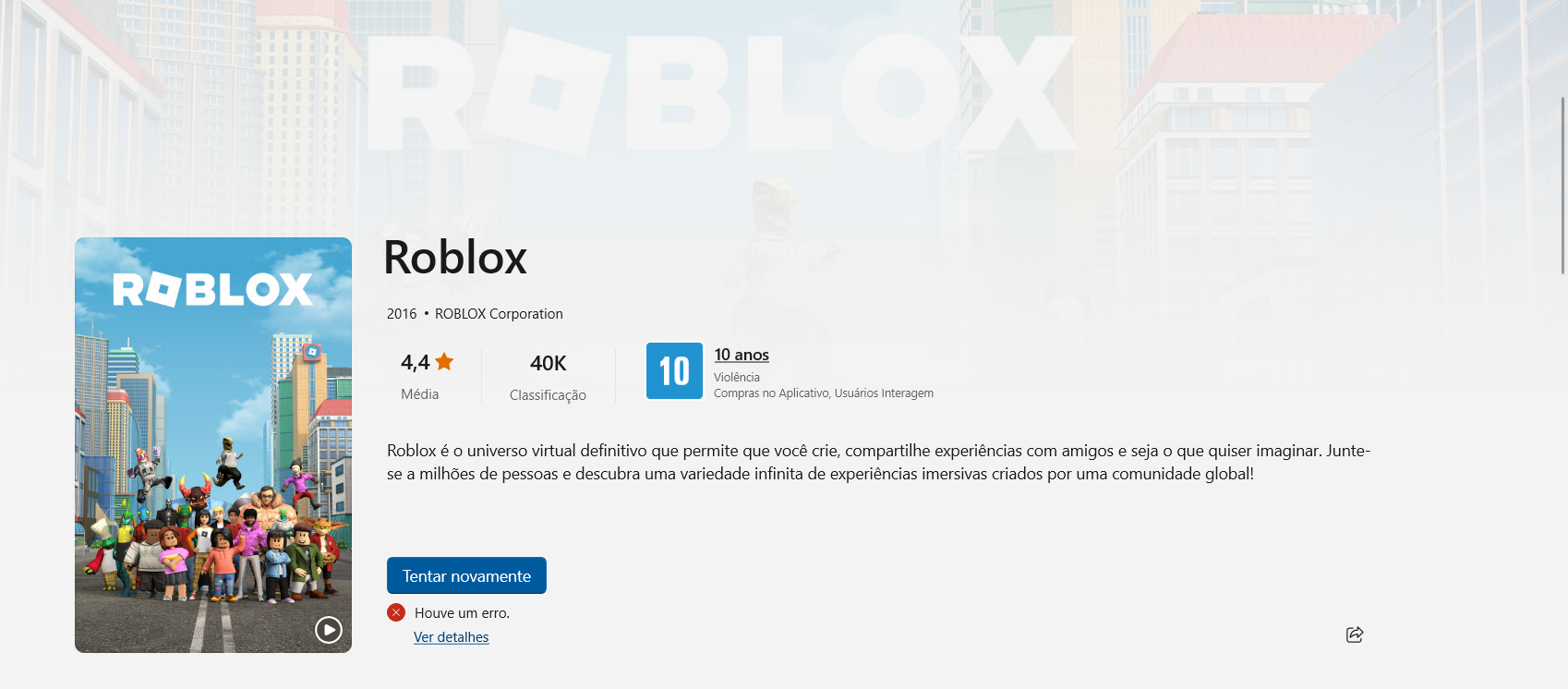 Erro na compra de robux no Roblox - Comunidade Google Play