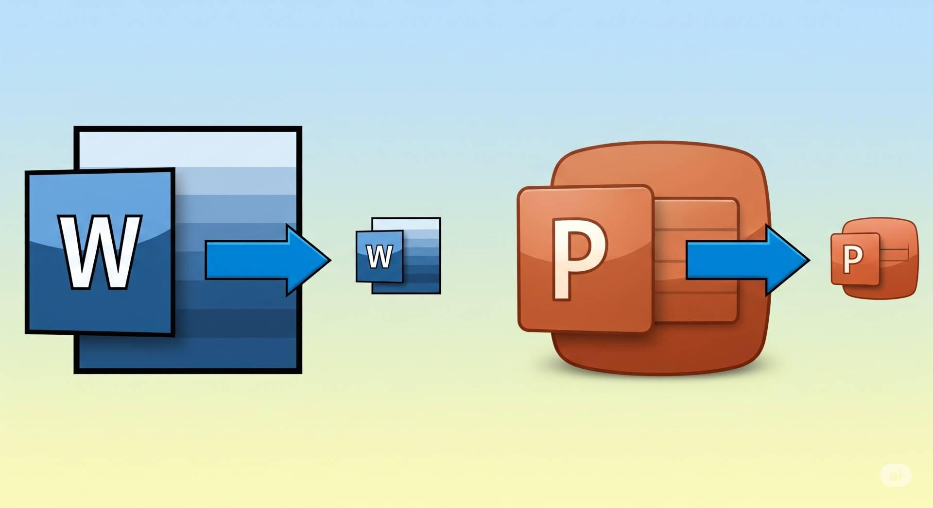 Diminuindo o tamanho dos documentos do Word e do PowerPoint