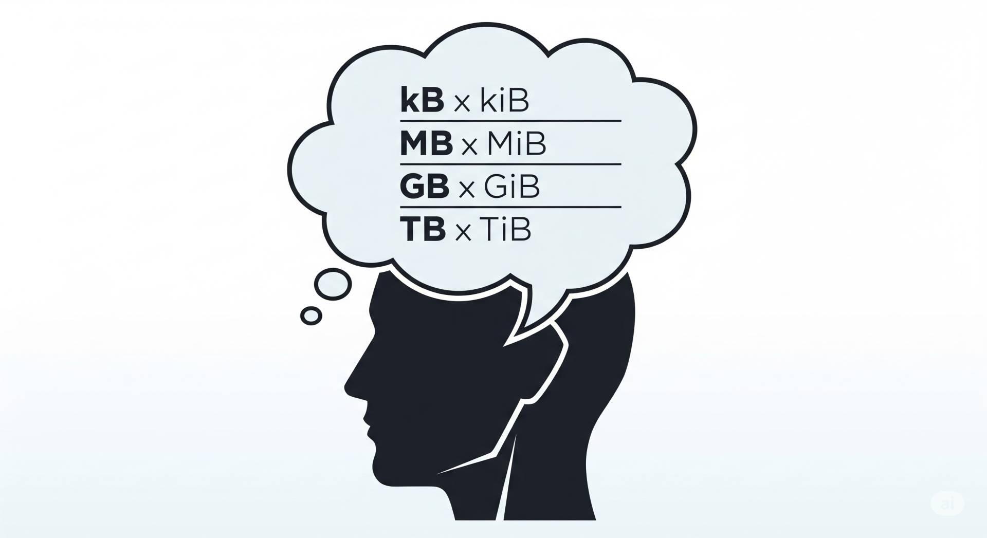 Confuso com kB x kiB, MB x MiB, GB x GiB, TB x TiB?