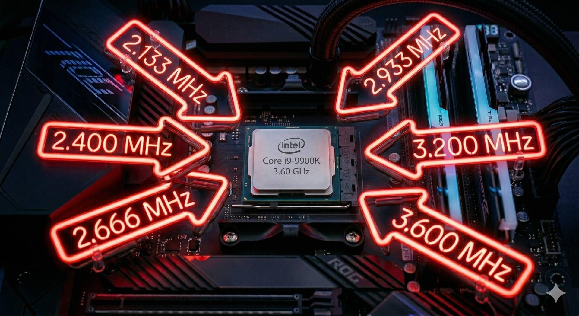 Influência da velocidade da memória no Core i9-9900K
