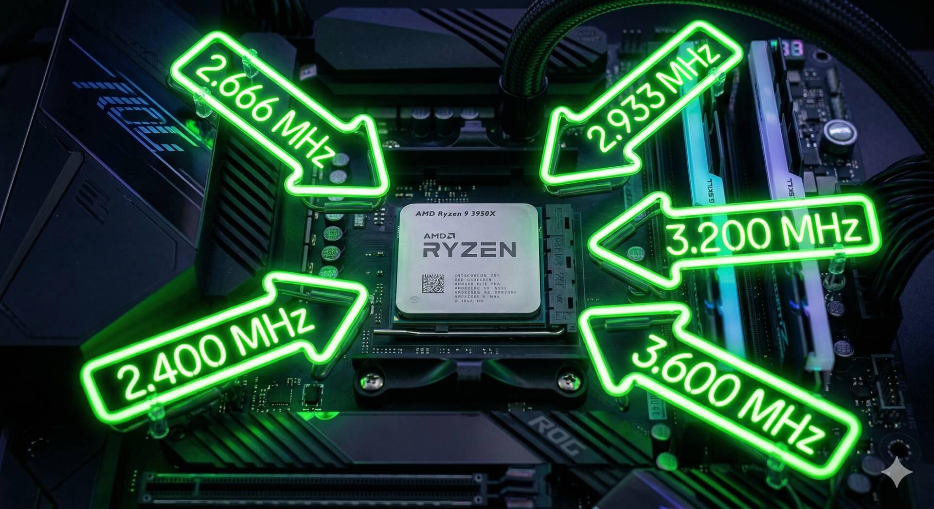 Influência da velocidade da memória no Ryzen 9 3950X