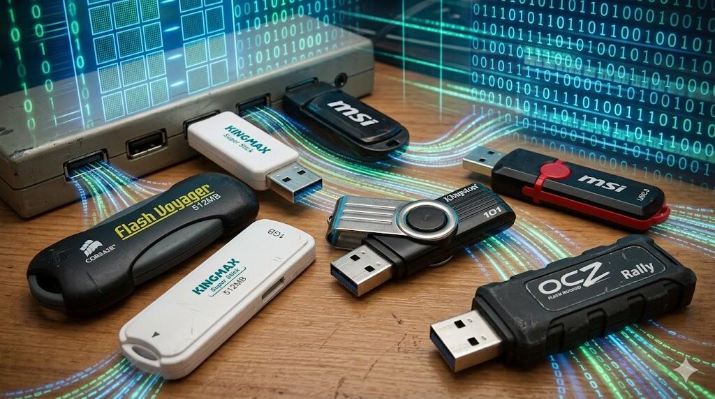 Teste de Memórias Flash USB – Maio de 2006