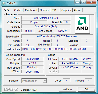 Teste do Processador Athlon II X4 620