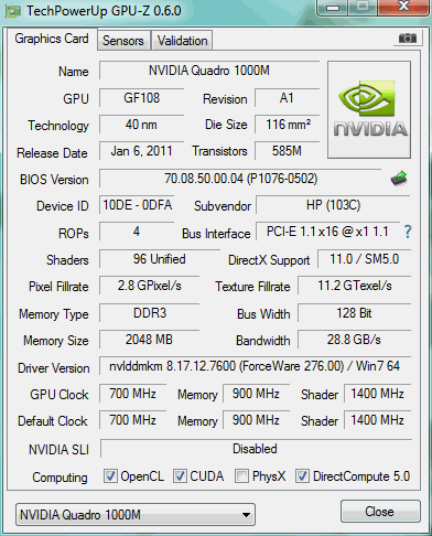 HP Elitebook 8560w