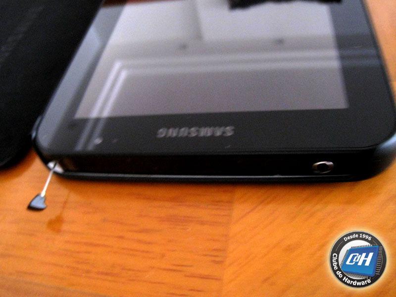 A parte de cima do Galaxy Tab