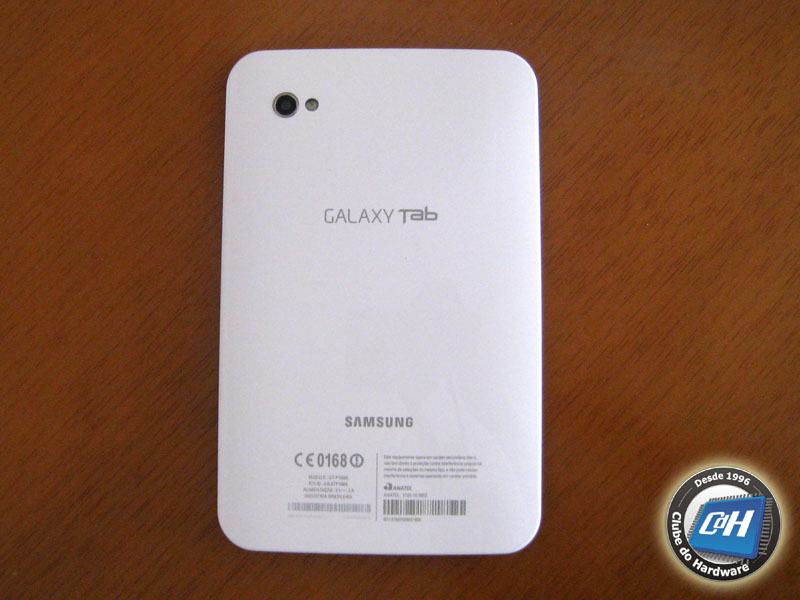 A parte traseira do Galaxy Tab