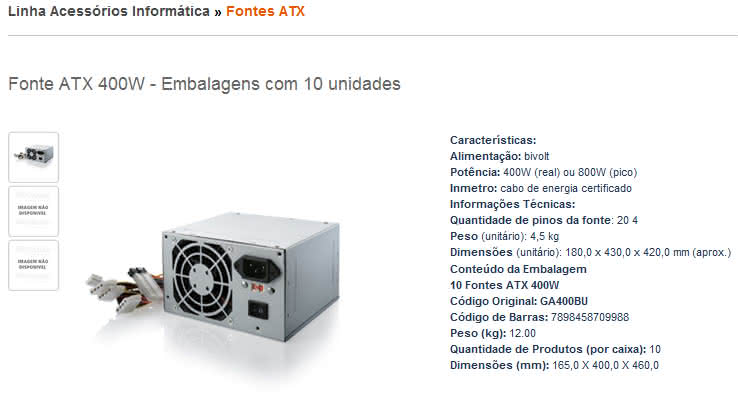 Teste da Fonte de Alimentação Multilaser 400 W