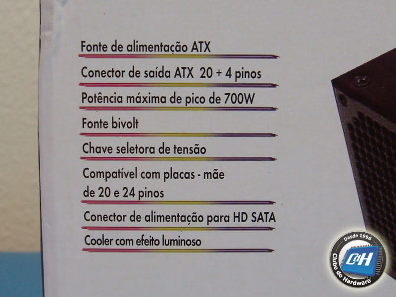 Teste da Fonte de Alimentação Clone de 700 W