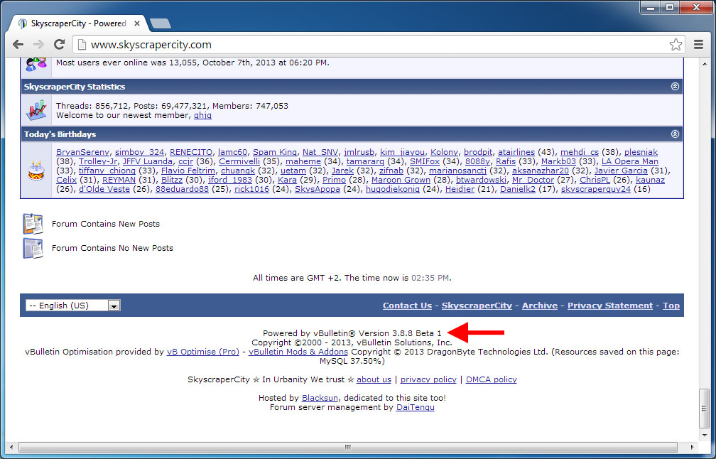 Programa de gerenciamento anunciando seu nome e versão